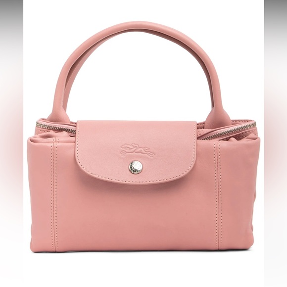 Long champ Le Pliage Cuir Top Handle Tote Bag - Picture 6 of 7